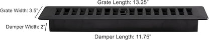 Decor Grates PL212-BLK-10 Louvered Plastic Floor Register, 10 Pack - Image 4