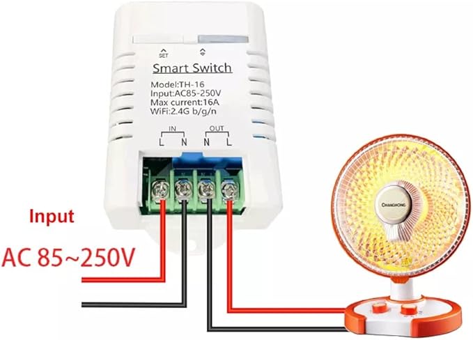 eWeLink Smart 16A Switch with Temperature and Humidity Monitoring, WiFi - Image 3