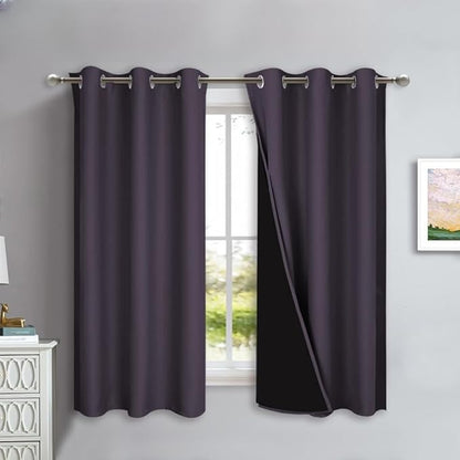 NICETOWN 100% Blackout Lined Curtains, 1 Pair, 2 Thick Layers Completely by NICETOWN