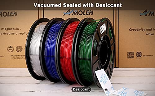 AMOLEN 3D Printer Filament Bundle, PETG Filament 1.75mm, Transcucent Clear/White - Image 6