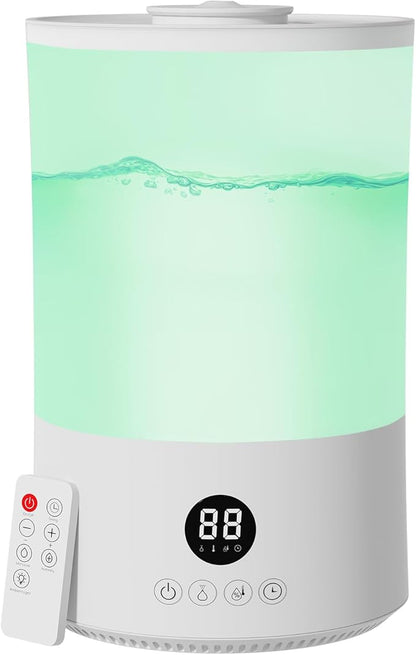 Humidifiers for Bedroom, 4L Top Fill Humidifier for Large Room, 250ml/h Cool by PNTCK