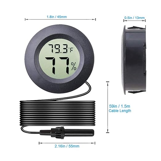 Veanic 2-Pack Mini Digital Round Hygrometer Thermometer Gauge - Image 2