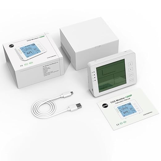 GZAIR CO2 Data Logger Monitor, Wall-Mounted Carbon Dioxide Detector, IAQ CO2 - Image 5
