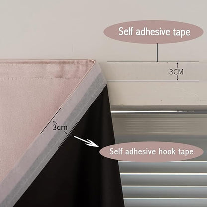 Adhesive Curtain 100% Blackout No-Drill Easy Install - Image 6