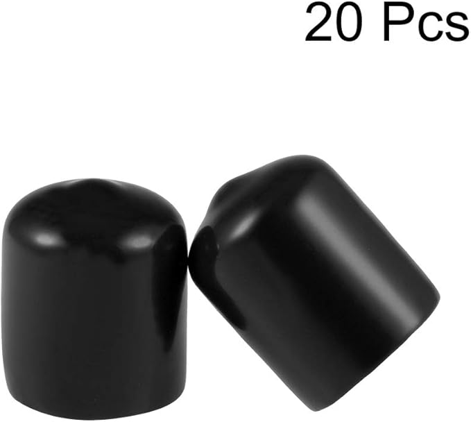 uxcell 20pcs Rubber End Caps 16mm ID Vinyl Round Tube Bolt Cap Cover Thread - Image 2