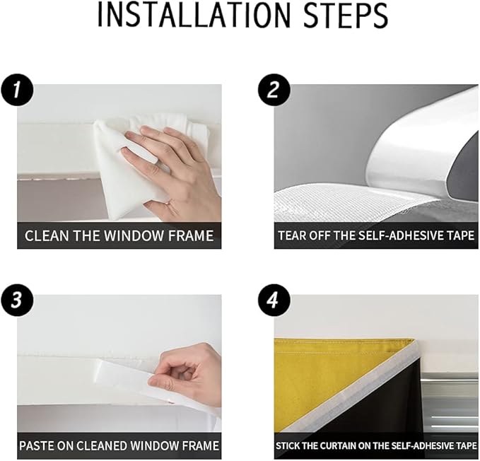 Autohesion Curtains for Windows, Bedroom Blackout Curtains for - Image 3