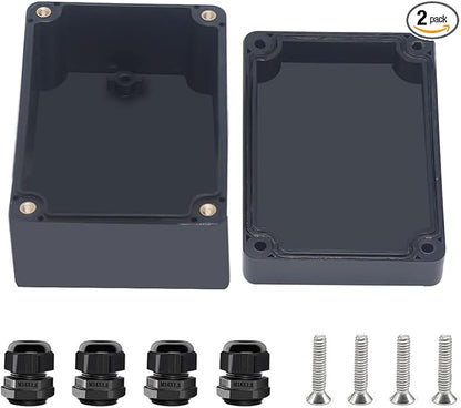 Project Box ABS Black Electrical Boxes IP67 Outdoor Waterproof Box Electronic by Otdorpatio