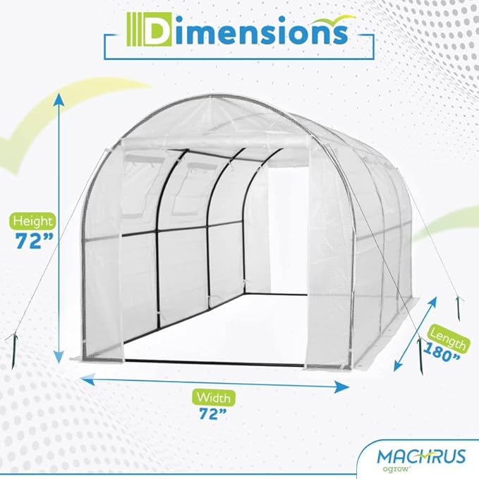Machrus Ogrow Deluxe Walk-in Tunnel Greenhouse - Image 2