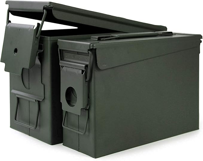 GUGULUZA Metal Ammo Can 30/50 Cal, Lockable Bullet Storage Case, Waterproof & - Image 2