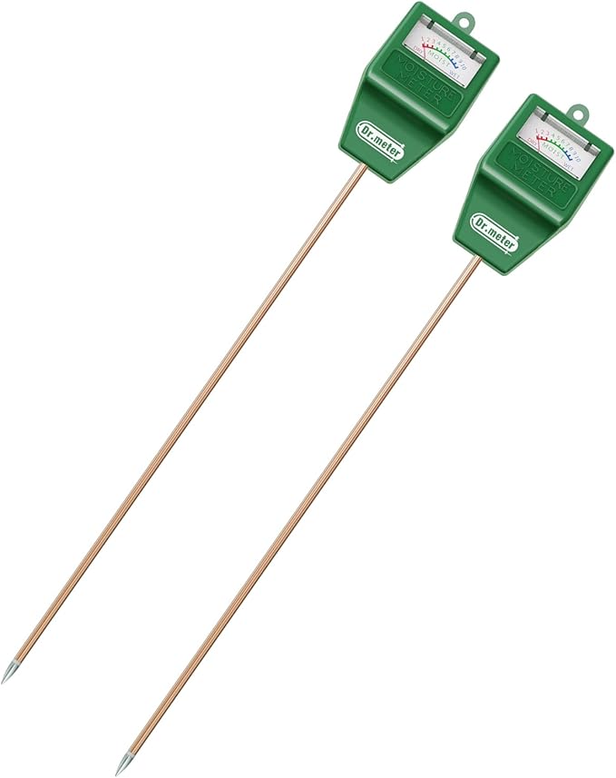 Soil Moisture Meter, 2 Pack Long Probe Soil Tester Hygrometer by Drmeter