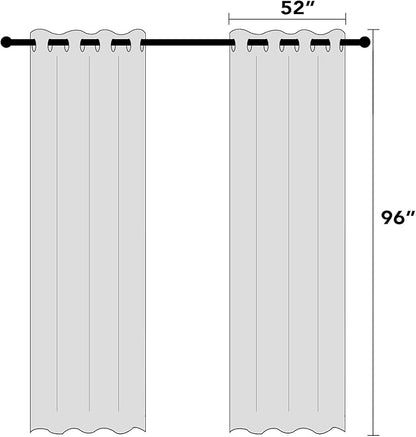 PrinceDeco Blackout Curtains for Bedroom 96 Inches Long Linen Look Curtains for - Image 7