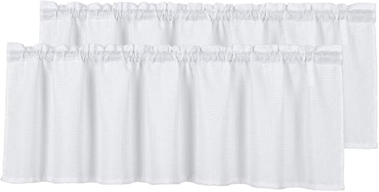 Home Queen Waffle Curtain Valances Window Treatment by HomeQueen