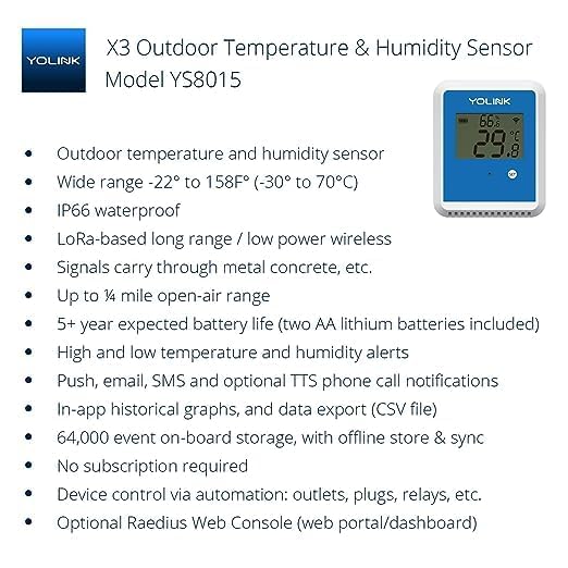YoLink X3 Temperature & Humidity Data Logger, Hygrometer, Thermometer, 1/4 Mile - Image 2