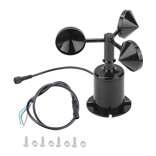 Yosoo Anemometer, 0-70M/S Wind Speed Meter Sensor, Pulse Type, Three Cups - Image 3