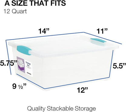Tribello Plastic Storage Containers, 12 Qt, 2 Pack, Made in USA - Image 2