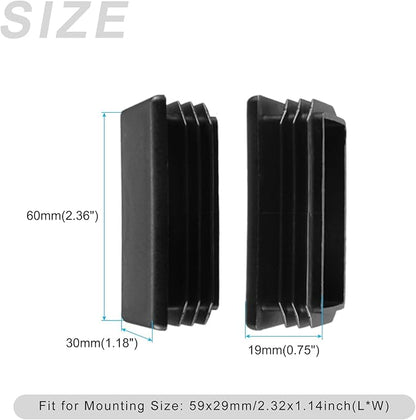 METALLIXITY Rectangle End Caps 10Pcs, Plastic Rectangle Tube Inserts Threaded - Image 2