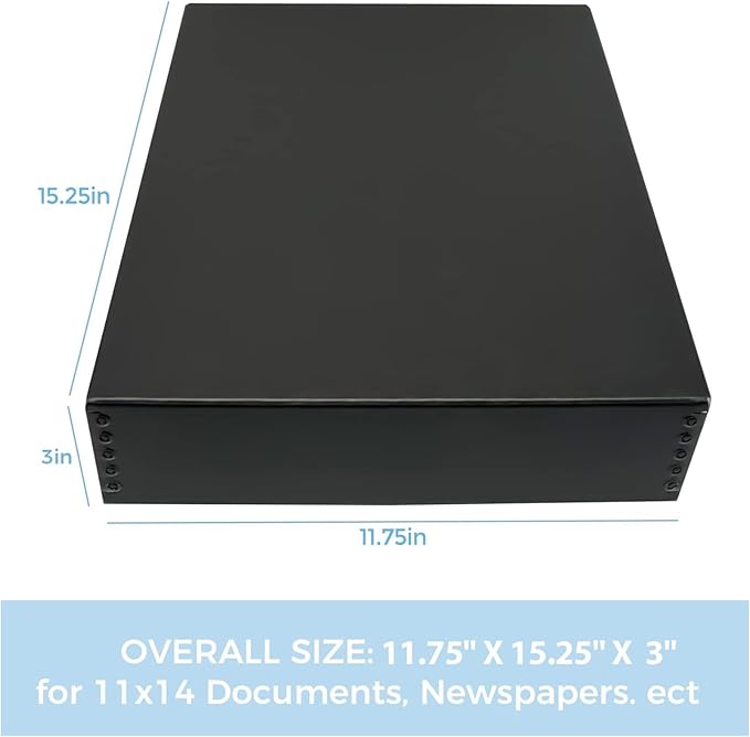 Lineco, 11x14 Black Museum Archival Storage Box, Drop Front Design, - Image 2
