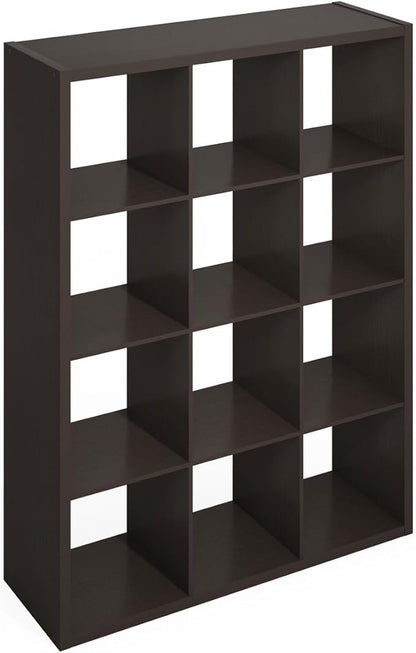 Furinno Simple Cube Storage Organizer, 12-Cube Display Shelf, Open Back by Furinno-FitsYourSpaceFitsYourBudget