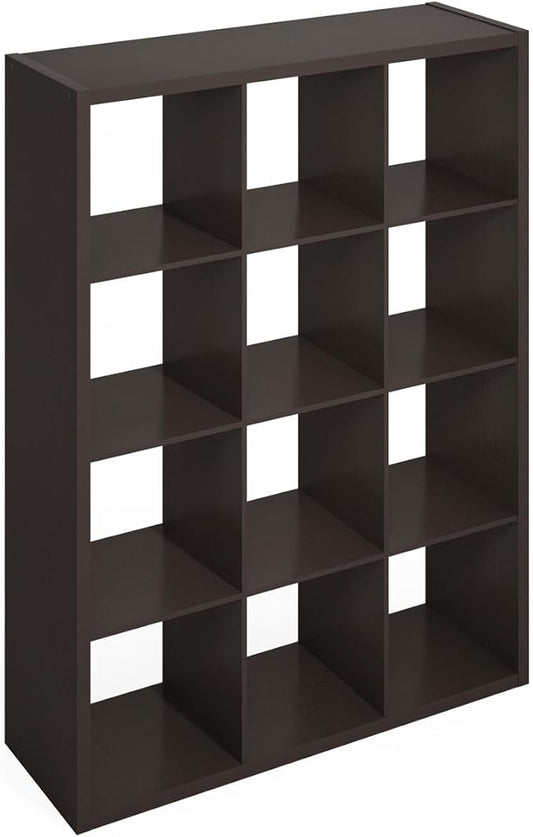 Furinno Simple Cube Storage Organizer, 12-Cube Display Shelf, Open Back by Furinno-FitsYourSpaceFitsYourBudget