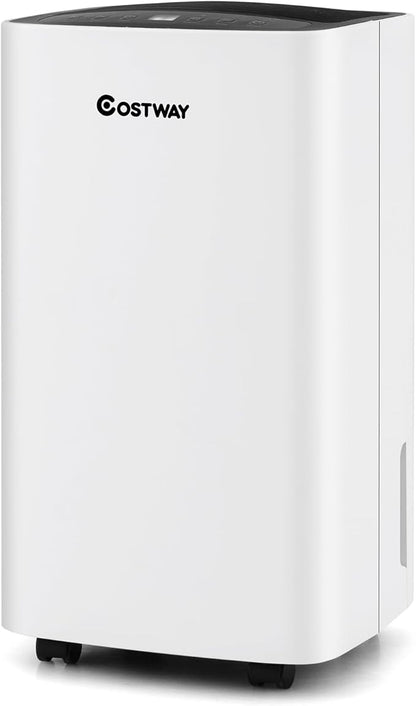 COSTWAY Dehumidifier for Large Room and Basements, Portable 30 Pints by COSTWAY