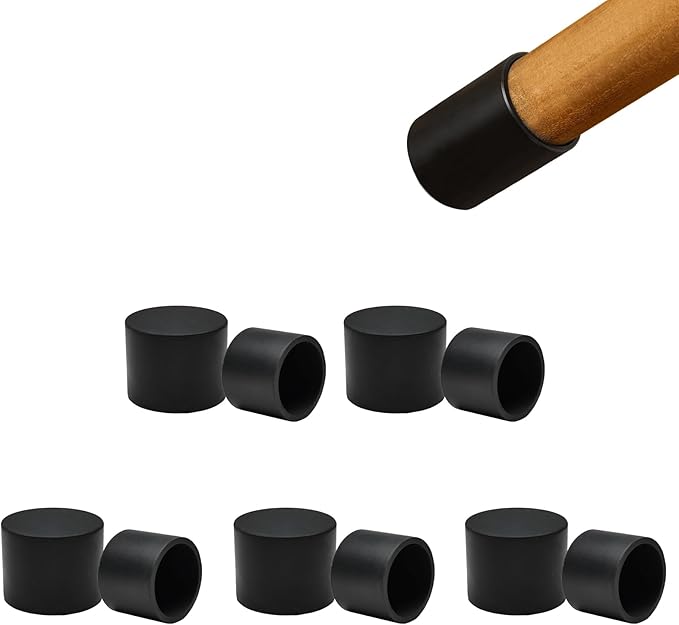 10 Pcs 1" Round Chair Leg Tips Caps, Silicone Rubber Furniture Leg Floor by BOPOREAE