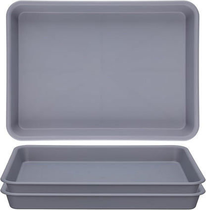 GREANER Grey Plastic Trays 11 Inch, UV Resistant Plant Pot Saucers by GREANER