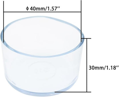 Round Chair Leg Caps, PVC Furniture Feet Covers, TTZEZE Transparent Round Floor - Image 2