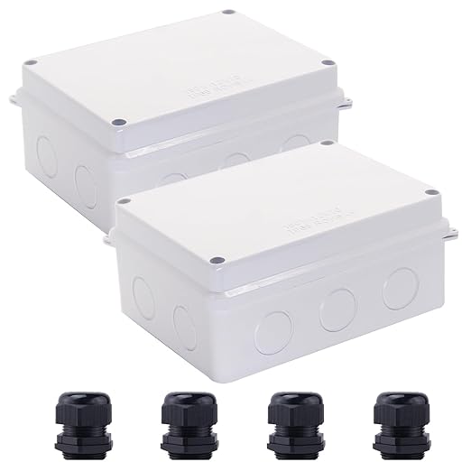 Electrical Box, ABS Plastic Project Box Power Cord Enclosure White 5.9 x 4.3 x by LuSumtly