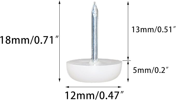 100 Pcs Furniture Feet Nail Plastic Glide Nails Round Chair Table Leg Protector - Image 2