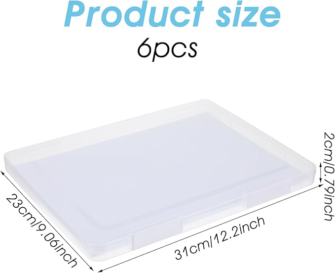 6 Pack A4 File Portable Project Case, Plastic Storage Box - Image 2
