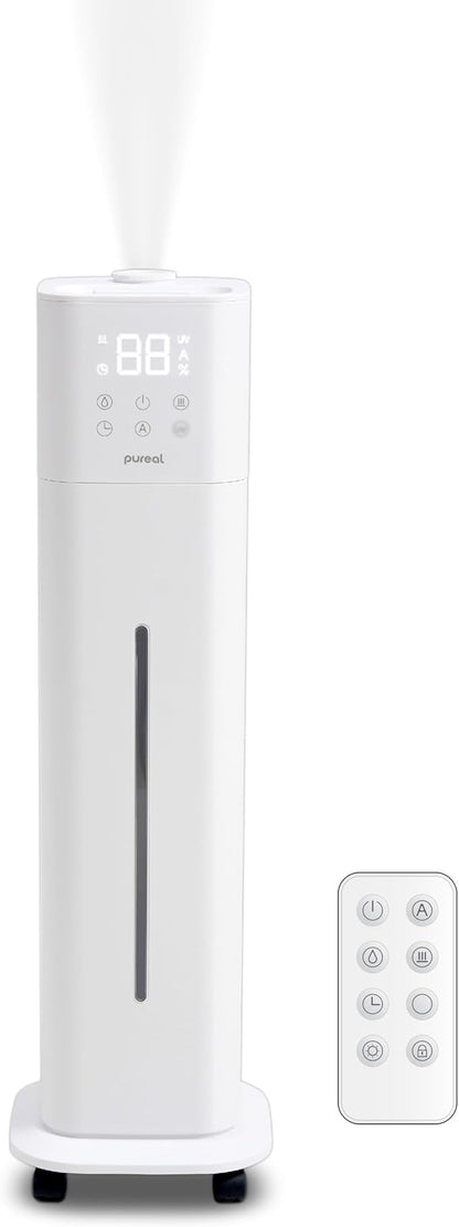 Pureal 10L Tower Humidifier, 83H Runtime, Warm & Cool Mist, Large Room by PUREAL