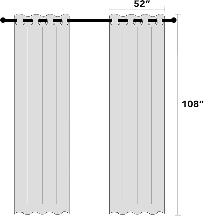 PrinceDeco 100% Blackout Curtains 108 Inches Long 2 Panels Set Burlap Vintage - Image 7