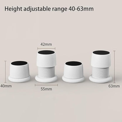 Adjustable Furniture Levelers 40-63mm, Anti-Slip Appliance Risers - Image 3
