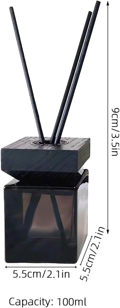 1set Empty Diffuser Bottle Wooden Lid Rattan Fragrance Oil Bottle - Image 7