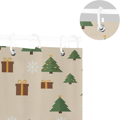 Christmas Tree Beige Shower Curtain Liner 72×72 inch - Image 5