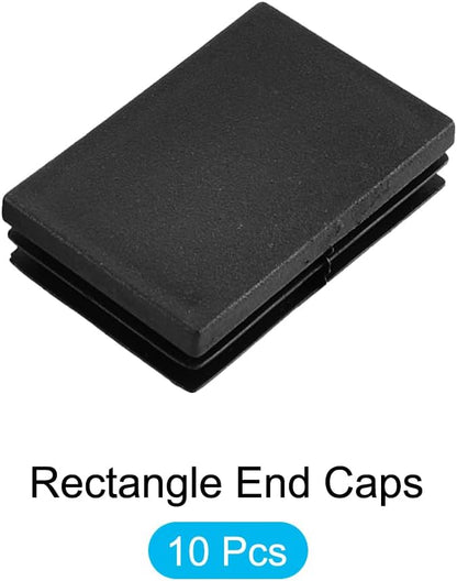 METALLIXITY Rectangle End Caps 10Pcs, Plastic Rectangle Tube Inserts Threaded - Image 5