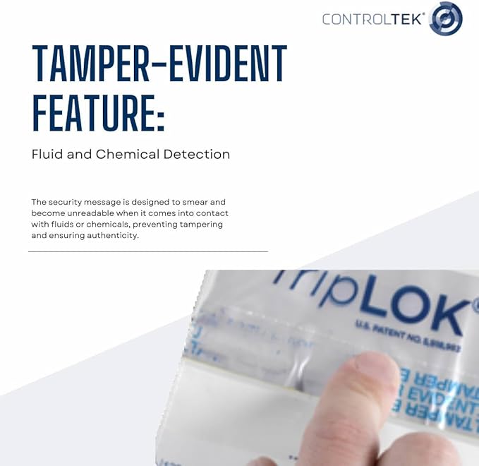 ControlTek TripLok 15" x 20", 50 Bags Tamper-Evident Deposit Bags - Image 4