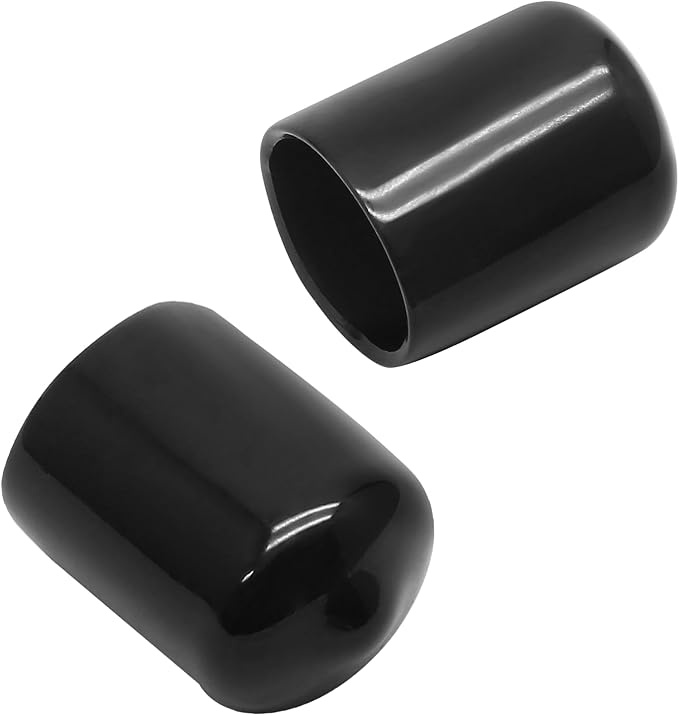 12 Pcs Round Rubber End Caps 4/5" ID Vinyl Flexible Bolt Chair Foot Covers - Image 3