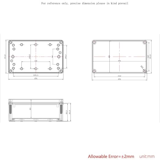 Junction Box, IP67 Waterproof ABS Black Project Box Clear Cover - Image 6