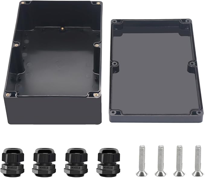 Project Box ABS Black Electrical Boxes IP67 Outdoor Waterproof box Electronic by Otdorpatio