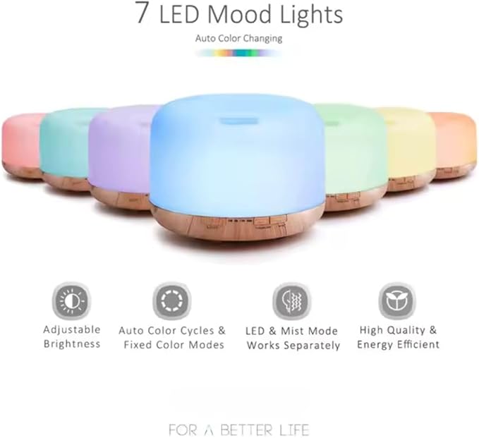 500ml Home/Office Aroma Diffuser, Essential & Fragrant Oil Vaporizer - Image 5