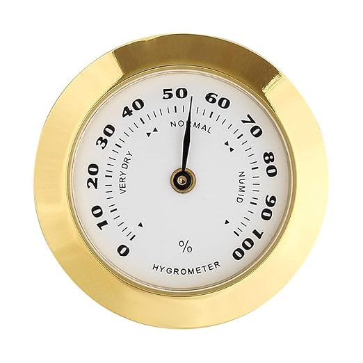 Golden Upgraded Hygrometer Humidity Meter Mini 38mm Round Glass Analog by Unknown