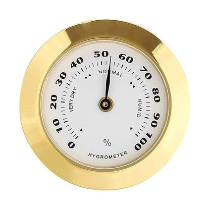 Gold Upgraded Hygrometer Humidity Meter Mini 38mm Round Glass Analog Hygrometer by Unknown