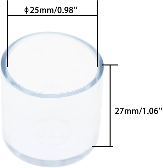 Round Chair Leg Caps, PVC Furniture Feet Covers, TTZEZE Transparent Round Floor - Image 2