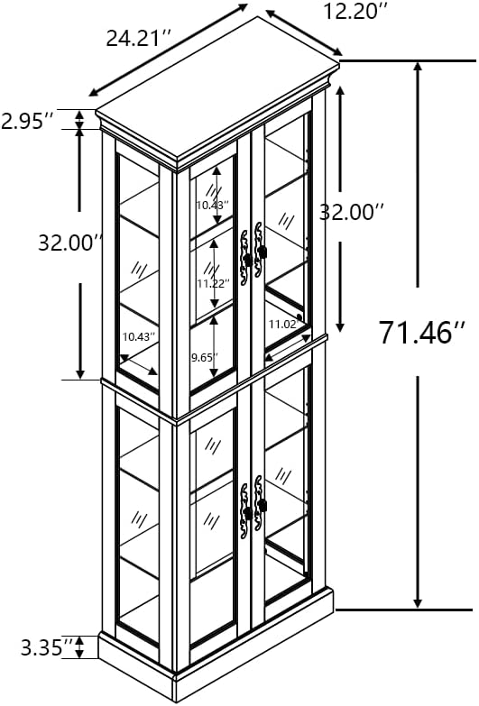 Lighted Glass Curio Cabinet - Image 2