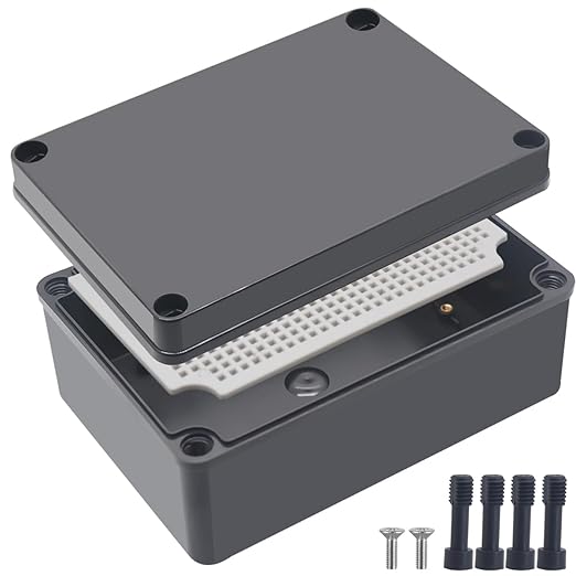 Junction Box, IP67 Waterproof ABS Black Project Box by Otdorpatio