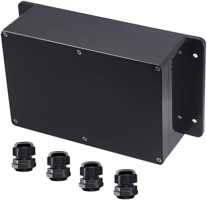 Project Box ABS Black Electrical Boxes IP65 Outdoor Waterproof Box Electronic by Raculety