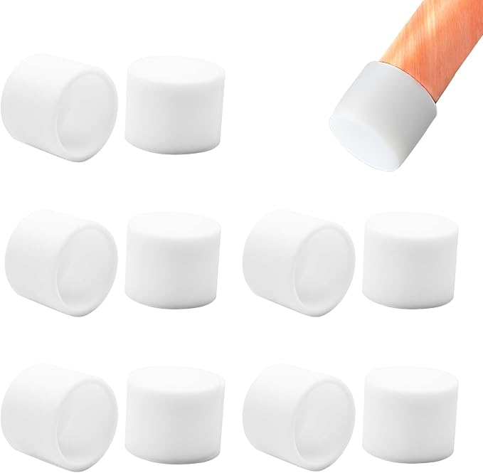 10 Pcs 7/8" Round Chair Leg Tips Caps, Silicone Rubber Furniture Leg Floor by BOPOREAE