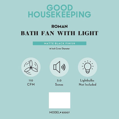 Good Housekeeping Roman Decorative 110 CFM 3.0 Sones Bathroom Ventilation - Image 3