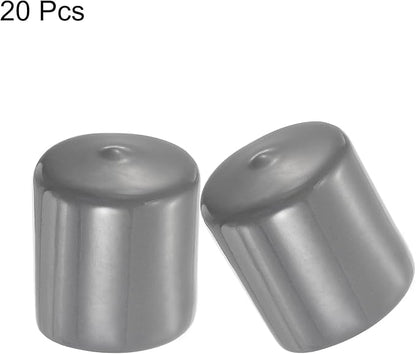 uxcell 20pcs Rubber End Caps 37mm ID Vinyl Cap Cover Screw Protectors Dark Grey - Image 2